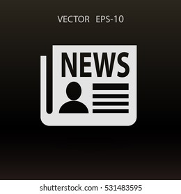 Icono plano de las noticias. ilustración vectorial