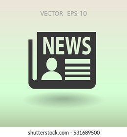Flat  icon of news. vector illustration