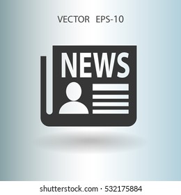 Flat  icon of news. vector illustration