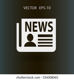 Icono plano de las noticias. ilustración vectorial