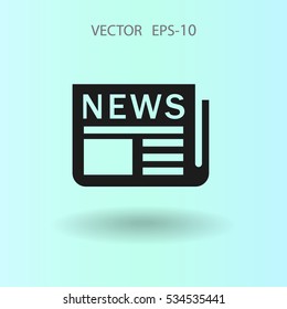 Icono plano de las noticias. ilustración vectorial