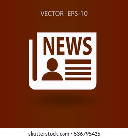 Icono plano de las noticias. ilustración vectorial