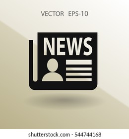 Icono plano de las noticias. ilustración vectorial