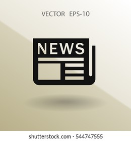 Icono plano de las noticias. ilustración vectorial