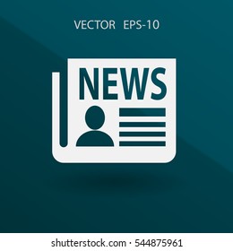 Icono plano de las noticias. ilustración vectorial