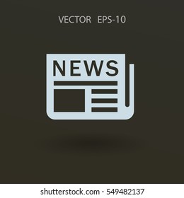 Icono plano de las noticias. ilustración vectorial