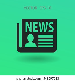 Flat  icon of news. vector illustration