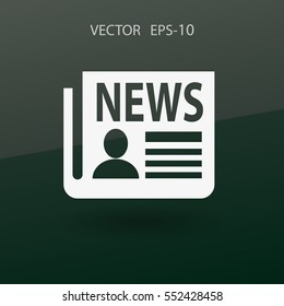 Flat  icon of news. vector illustration