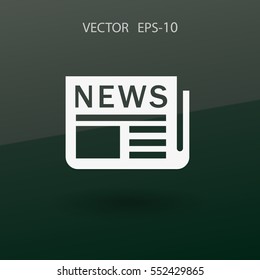 Icono plano de las noticias. ilustración vectorial