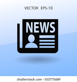 Flat  icon of news. vector illustration