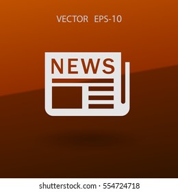 Flat  icon of news. vector illustration