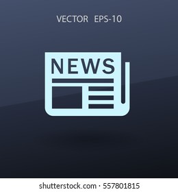 Icono plano de las noticias. ilustración vectorial