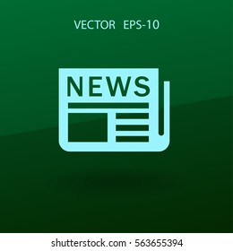 Icono plano de las noticias. ilustración vectorial