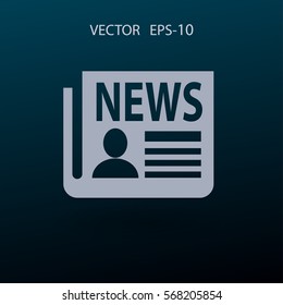 Icono plano de las noticias. ilustración vectorial