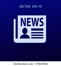 Flat  icon of news. vector illustration