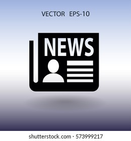 Icono plano de las noticias. ilustración vectorial