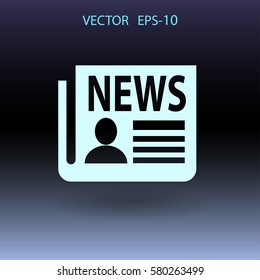 Icono plano de las noticias. ilustración vectorial
