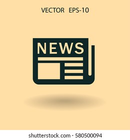 Icono plano de las noticias. ilustración vectorial