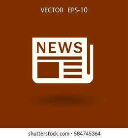 Icono plano de las noticias. ilustración vectorial
