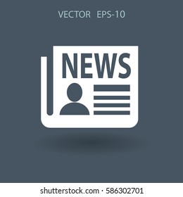 Icono plano de las noticias. ilustración vectorial