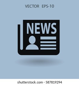 Flat  icon of news. vector illustration