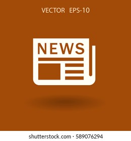 Flat  icon of news. vector illustration
