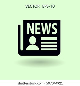 Icono plano de las noticias. ilustración vectorial