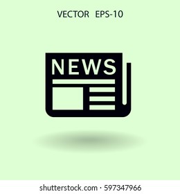 Flat icon of news. vector illustration