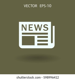 Flat  icon of news. vector illustration