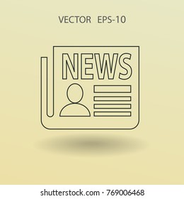 Icono plano de las noticias. ilustración vectorial