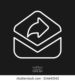 Flat icon of next sign on mail.