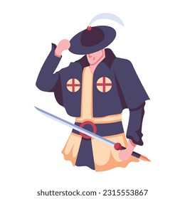 Flat icon of ninja character 