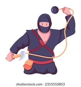 Icono plano del disfraz de ninja