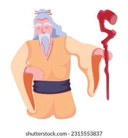 Flat icon of ninja wu