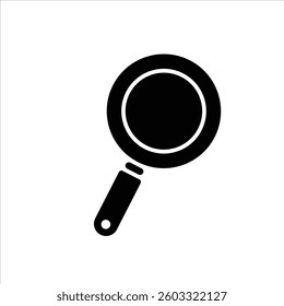 Flat Icon Non-Stick Frying Pan High Quality and Editable Vector Illustration For Kitchen Set Tool Design Theme