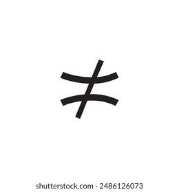 Flat Icon -Not Equivalent To for commercial use