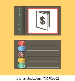 Flaches Symbol. Notizblock mit einem Dollarzeichen.