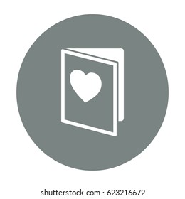 Flat icon. Notebook with heart.