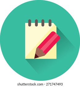 Flat icon of notes