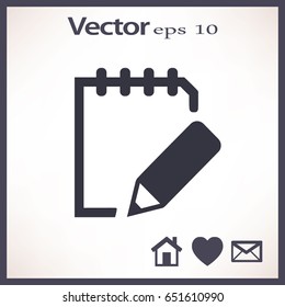 Flat icon of notes