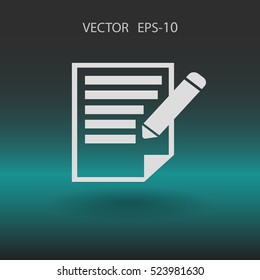 Flat  icon of notes. vector illustration