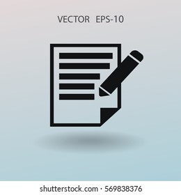 Flat  icon of notes. vector illustration