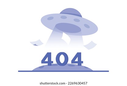 flat icon Nothing here, 404 page not found