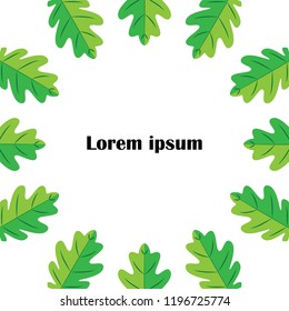 Flat Icon of oak leaf on white background. round, circle design.