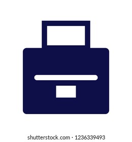 Flat Icon Office Bag, White Background