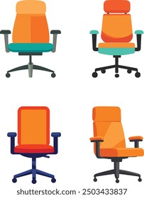 Icono plano de una silla de oficina