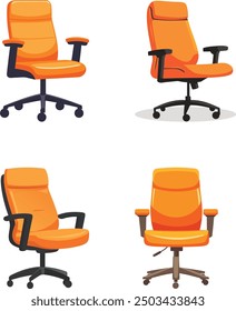 Icono plano de una silla de oficina
