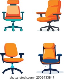 Icono plano de una silla de oficina