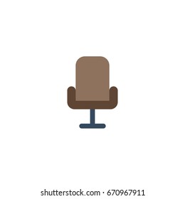 Flat Icon Office Chair Element. Vector Illustration Of Flat Icon Armchair Isolated On Clean Background. Can Be Used As Armchair, Office And Chair Symbols.