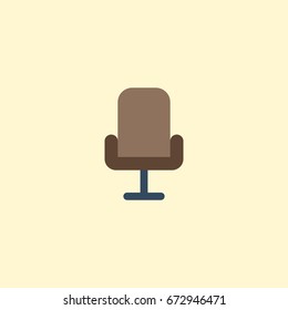 Flat Icon Office Chair Element. Vector Illustration Of Flat Icon Armchair Isolated On Clean Background. Can Be Used As Armchair, Office And Chair Symbols.